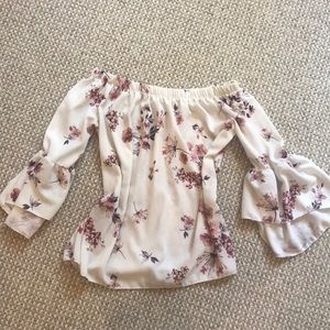 Off the shoulder white blouse!